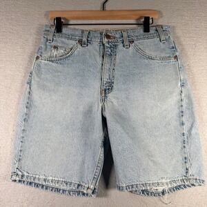 Vintage Levis 550 Relaxed Fit Denim Shorts Light Wash Orange Tab Mens 32 31x9